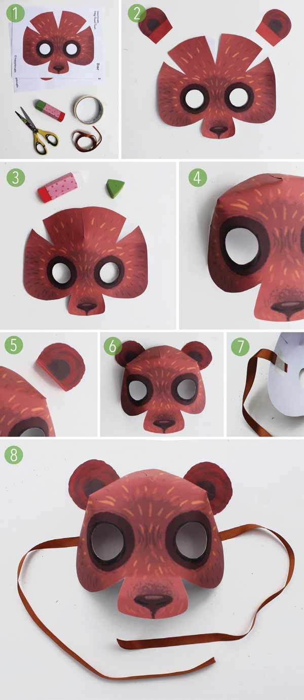 как сделать маску медведя
