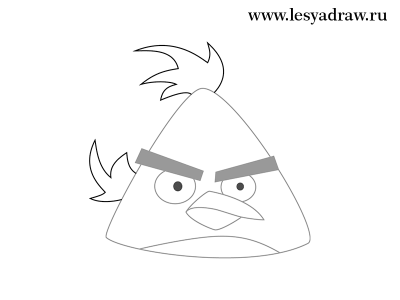 текст при наведении - Жёлтая птица из  Angry Birds поэтапно