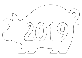 трафареты свинья, поросенок на новый год 2019