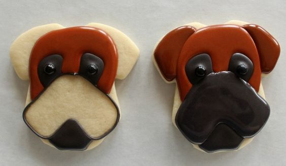 пряничное печенье в виде собаки украшение глазурью