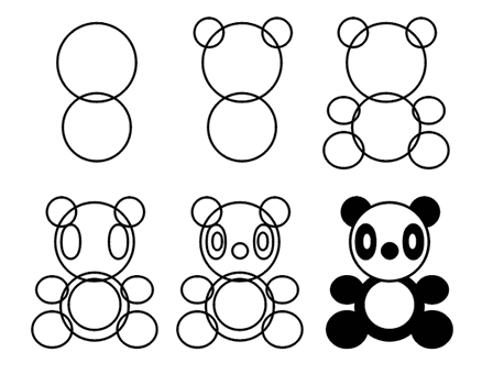 как нарисовать панду пошагово