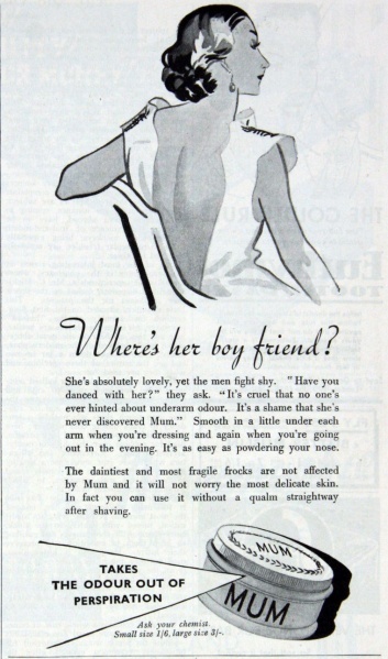 Реклама дезодоранта Mum. 1935