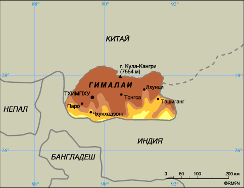 текст при наведении - Бутан на карте