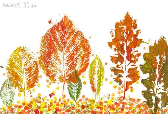 Как нарисовать золотую осень в школу садик карандашами красками