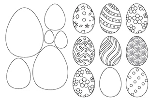 Шаблоны  с пасхальными яйцами