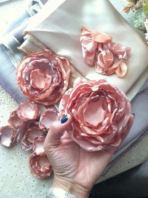 свадебный букет цветов из ткани своими руками