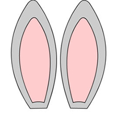 подставка из фетра на Пасху для яиц в виде зайца схема для ушей