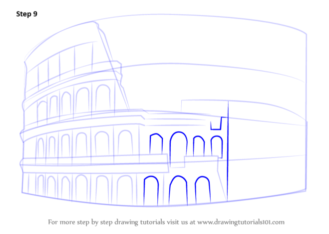 как нарисовать Италию, как нарисовать Рим, как нарисовать Колизей