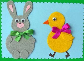 Аппликация с детьми на Пасху: как сделать зайца, цыпленка, символы?
