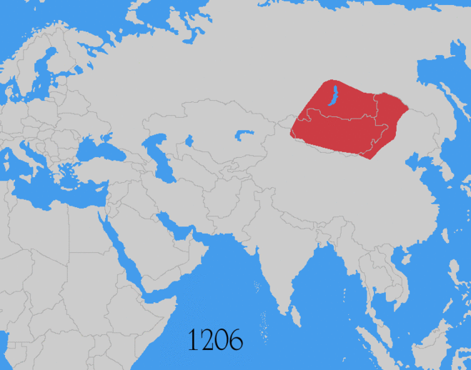 текст при наведении - изменение границ Монгольской империи