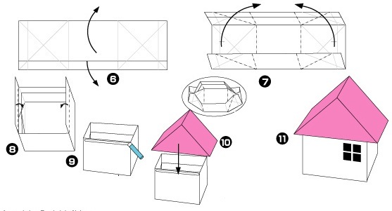 домик оригами своими руками 3D