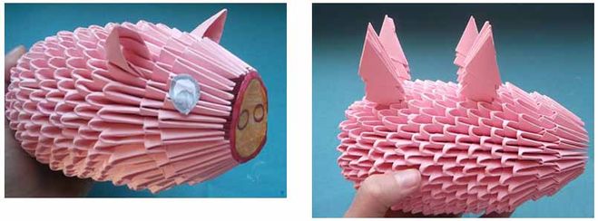 поросенок своими руками из модулей оригами мастер-класс