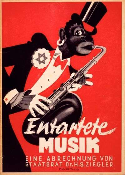 нацистская пропаганда, плакат, джаз