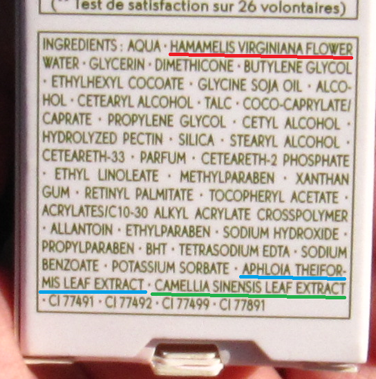текст при наведении - ВВ-крем Ив Роше, список ингредиентов на упаковке