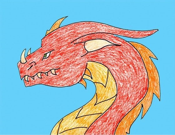 рисунок голова дракона поэтапно