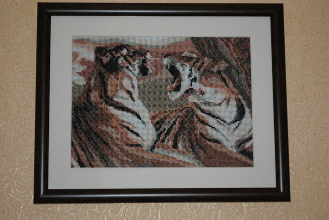 вышивка крестиком - Тигры
