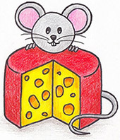 Как нарисовать мышку с сыром? Как нарисовать мышонка с сыром