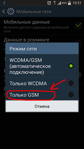 Только GSM (EDGE)