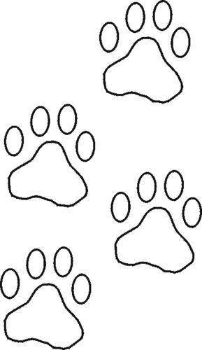 отпечаток лап собаки рисунок-шаблон