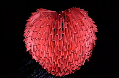 Объемное сердце в технике модульное оригами
