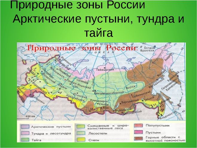 Это можно доказать картой природных зон России.