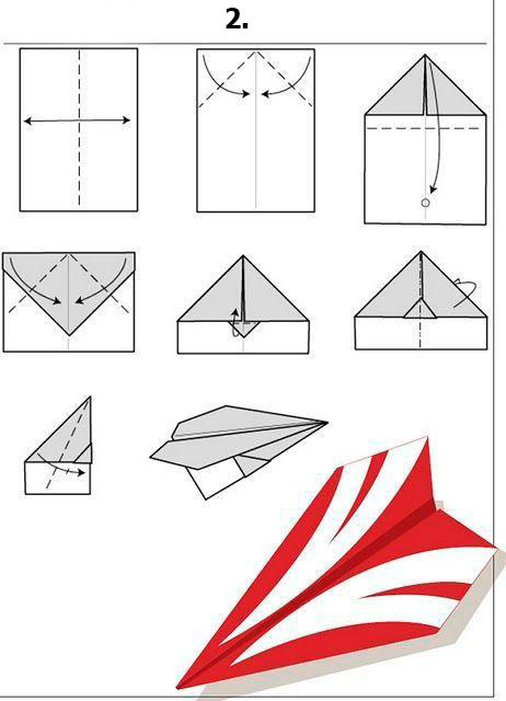схема бумажного самолетика