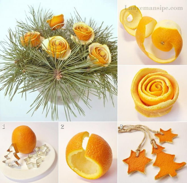 Елочная игрушка из апельсиновой цедры