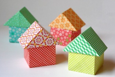 объемный домик в технике оригами