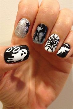 рисунок на Хэллоуин на ногтях