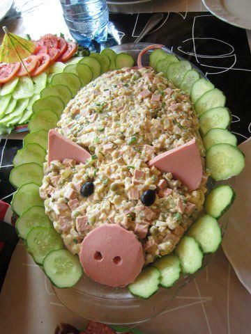 угощение с изображением свиньи на Новый год