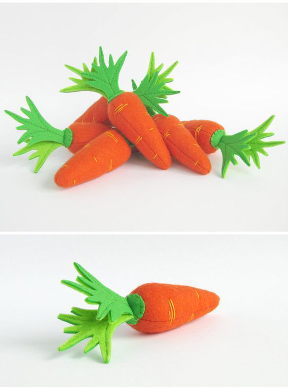овощи из фетра морковь