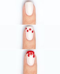 рисунок с пятнами крови на ногтях для Хэллоуина мастер-класс
