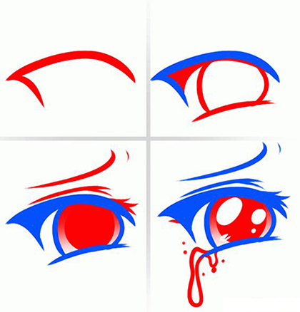 аниме глаза со слезами рисунок