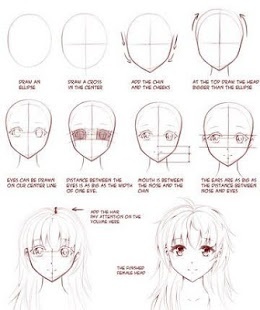 Рисование лица девушки аниме карандашом поэтапно