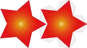 объемная звезда шаблон из бумаги для открытки со звездой на день Победы св. руками
