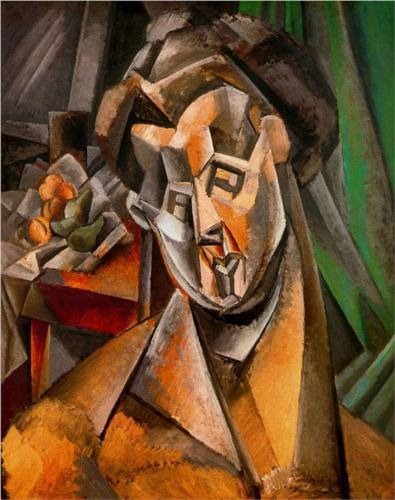 текст при наведении - 1909 Pablo Picasso, Woman and Pears Fernande Olivier