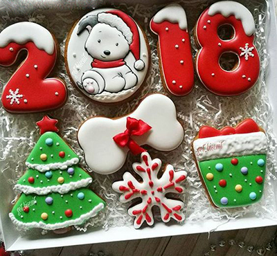 пряничное печенье в виде собаки своими руками на Новый год 2018