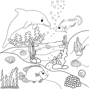 рисунок подводные обитатели