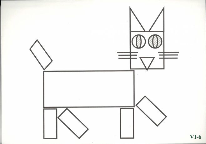 аппликация кошки из геометрических фигур