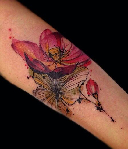 цветочная татуировка рисунок на теле