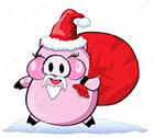 свинка в новогоднем образе