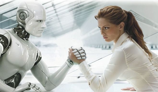человек и робот, человек против искусственного интеллекта