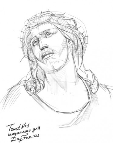 как рисовать портрет Иисуса
