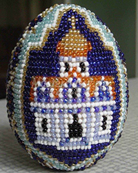 вышивка бисером с храмом оплетение яйца