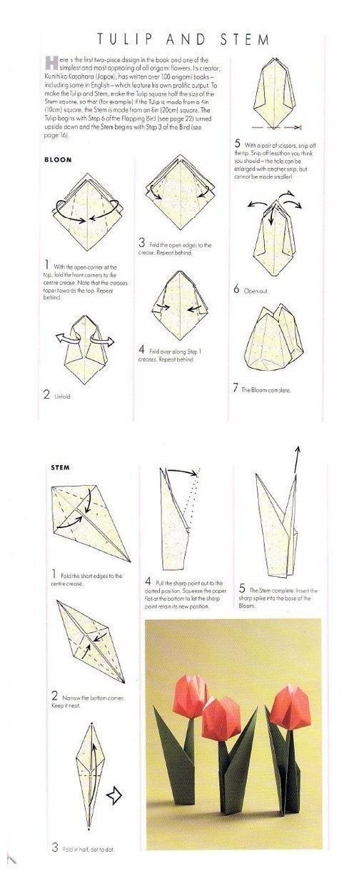 тюльпан оригами схема
