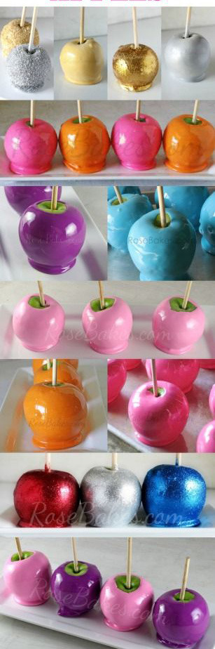 Яблоки в разноцветной глазури