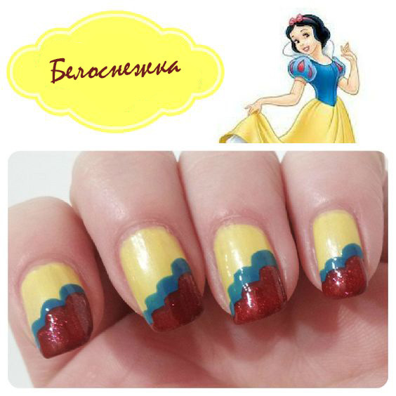 Рисунок с Принцессой на ногтях Белоснежка