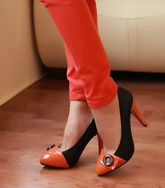 с чем носить оранжевые туфли