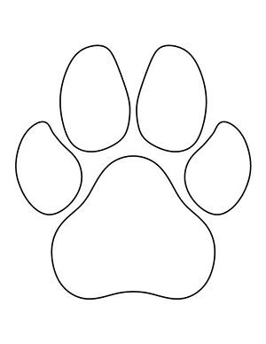 собачья лапка след-отпечаток рисунок шаблон