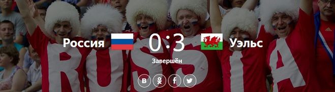евро 2016, россия уэльс, проигрыш 0:3